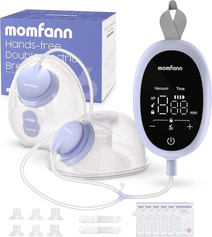 Hands-Free Breast Pump, Hidden Electric Breast Pump with 3 Modes 9 Levels, Comfort and Sealing Flange, Ultra-Quiet Portable Breast Pump Effiently, Purple in Saudi Arabia