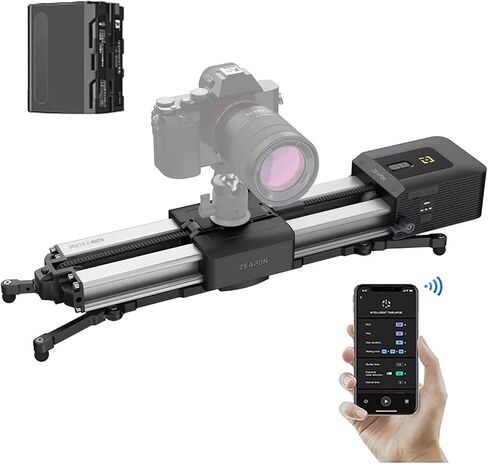 ZEAPON Motorized Micro 2 Plus Camera Slider, 54cm/21in Travel Distance, 4.5kg Carrying Capacity 39 Decibels Motor 30s Magnetic Quick Release Secure Locking 3 Adjustable Speeds in Kuwait