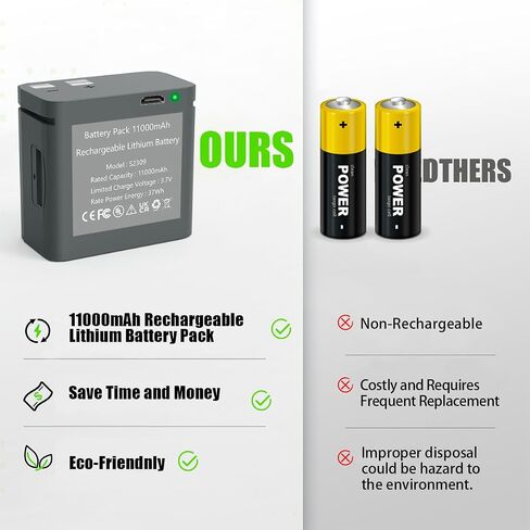 2 Pack Rechargeable Lithium Battery Pack for Cellular Trail Camera, 11000mAh Hunting Trail Camera Battery Compatible with SPYPOINT LM2,Link-Micro/Cell-Link Series, Including Charging Cable in Saudi Arabia