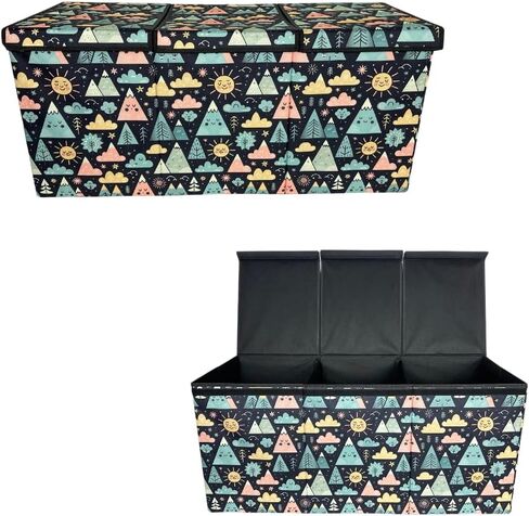 Large Foldable Kids Toy Chest - Large Toy Storage Organizer with Soft Close Lid for Nursery or Kids Room - Sturdy Toy Box with Fun Design - Durable Storage Chest for Boys and Girls in Saudi Arabia