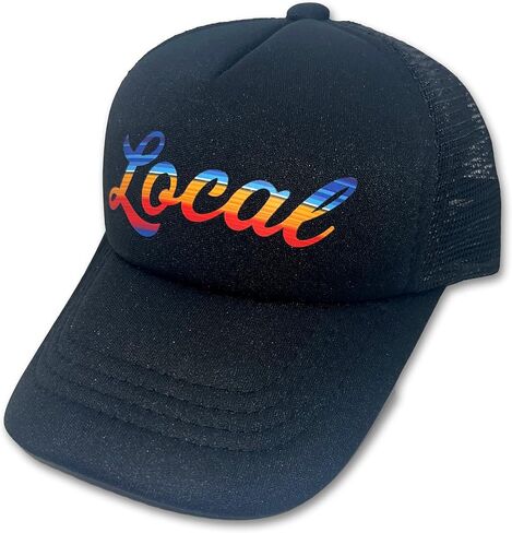 Sol Baby Local Serape Print Black Adjustable Snapback Mesh Trucker Hat - Beach Baseball Cap for Infants, Toddlers & Youths in Kuwait