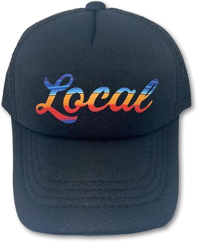 Sol Baby Local Serape Print Black Adjustable Snapback Mesh Trucker Hat - Beach Baseball Cap for Infants, Toddlers & Youths in Kuwait