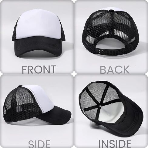 UTOWO 5 Panel Adjustable Baseball Cap Snapback Trucker Hat Mesh Trucker Cap for Baby Girls Boys fit for 2-5T in Saudi Arabia