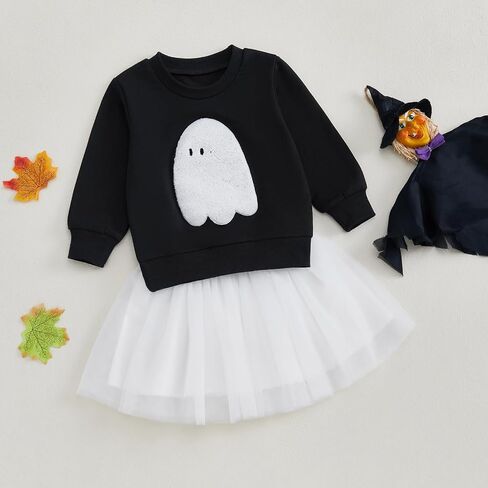 Toddler Baby Girl Christmas Outfit Long Sleeve Crewneck Sweatshirt Gingerbread Tulle Skirt Set Girls Christmas Dress in Kuwait