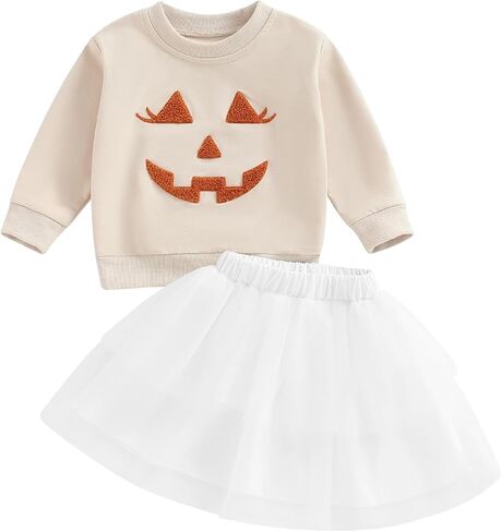 Toddler Baby Girl Christmas Outfit Long Sleeve Crewneck Sweatshirt Gingerbread Tulle Skirt Set Girls Christmas Dress in Kuwait