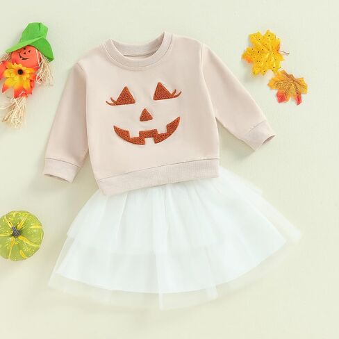 Toddler Baby Girl Christmas Outfit Long Sleeve Crewneck Sweatshirt Gingerbread Tulle Skirt Set Girls Christmas Dress in Kuwait