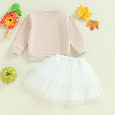 Toddler Baby Girl Christmas Outfit Long Sleeve Crewneck Sweatshirt Gingerbread Tulle Skirt Set Girls Christmas Dress in Kuwait
