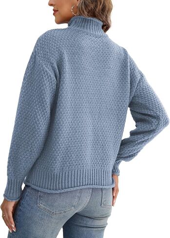 Womens Sweaters Fall Fashion Tops Long Sleeve Shirts for Woman Sweatshirts Trendy Casual High Neck Clothes in Saudi Arabia