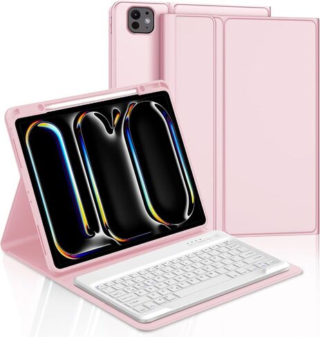 KVAGO for iPad Pro 13 inch M4 Case with Keyboard, Magnetic Bluetooth Keyboard Case, Auto Wake/Sleep, Folio Cover with Pencil Holder for iPad Pro 13 inch 2024, Black in Saudi Arabia