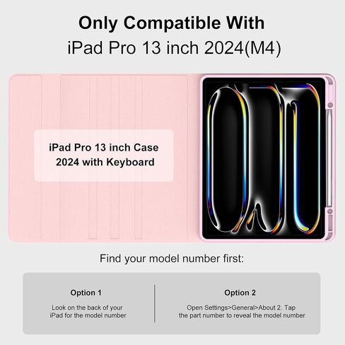 KVAGO for iPad Pro 13 inch M4 Case with Keyboard, Magnetic Bluetooth Keyboard Case, Auto Wake/Sleep, Folio Cover with Pencil Holder for iPad Pro 13 inch 2024, Black in Saudi Arabia