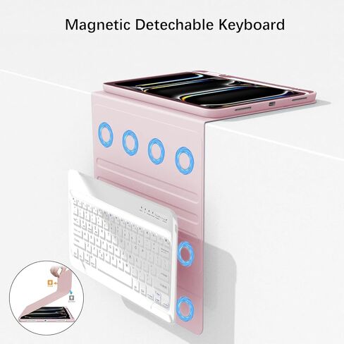KVAGO for iPad Pro 13 inch M4 Case with Keyboard, Magnetic Bluetooth Keyboard Case, Auto Wake/Sleep, Folio Cover with Pencil Holder for iPad Pro 13 inch 2024, Black in Saudi Arabia