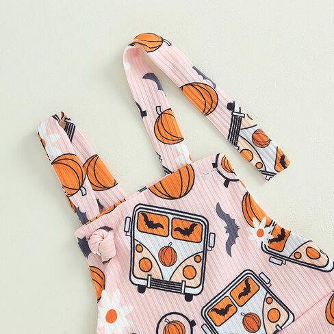 طفل رضيع فتاة هالوين الزي اليقطين شبح الجرس السفلي بذلة مريلة وزرة الحمالة السراويل الخريف الملابس in Kuwait