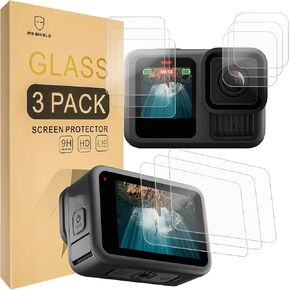 Mr.Shield Screen Protector compatible with GoPro HERO 13 [Back+Lens+Front] 3-Pack [9 Pcs] [Tempered Glass] [Japan Glass with 9H Hardness]