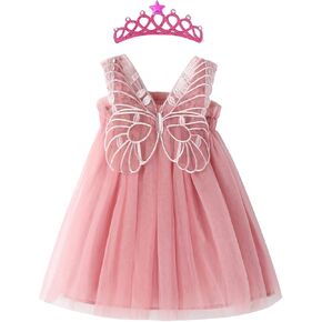 Toddler Baby Girls Layered Butterfly Tulle Tutu Dress Toddler Girls Princess Dress Sleeveless Tutu Skirt