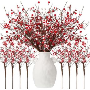 8 Pack Halloween Eyeball Picks Artificial Berries Flower Stem Fluorescent Eyeball Branch Halloween Vase Table Centerpiece Decoration for Haunted House Home Decor Party Supply Vases Filler