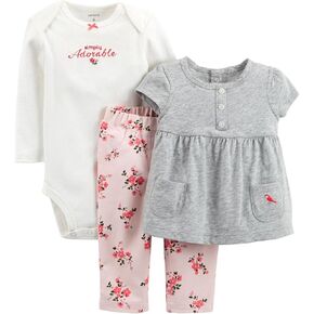 Carter's 3 Piece Layette Set (Baby) - Heather-18 Months