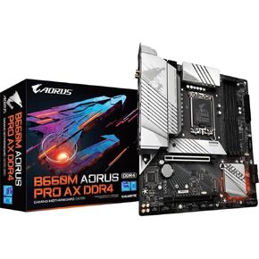 جيجابايت B660M AORUS PRO AX DDR4 (B660/ Intel/LGA/ 1700/ Micro-ATX/ DDR4/ Dual M.2/ PCIe 4.0/ USB 3.2 Gen2 Type-C/WiFi 6 802.11ax/ Intel 2.5GbE LAN/اللوحة الأم)