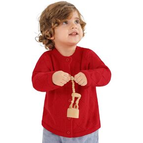 Toddler Baby Girls' Cardigan Sweaters Open Front Long Sleeve Knit Outwear for Girls