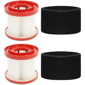 2 حزمة مرشح فراغ لميلووكي 49-90-1900 M18 M12 الوقود + 2 حزمة مرشحات الإسفنج، 49-90-2015 استبدال HEPA، متوافق مع 0880-20 ميلووكي اللاسلكي والمكانس الجافة الرطبة in Kuwait