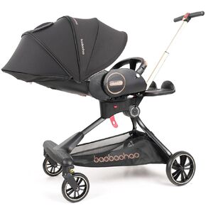 Baby Stroller,Lightweight Travel Strollers,High Landscape 360°Reverse,Adjustable Backrest,Foldable,UV Protection,5-Point Harness,Pram Stroller for Infant Newborn Toddler,Age 0-36month Black