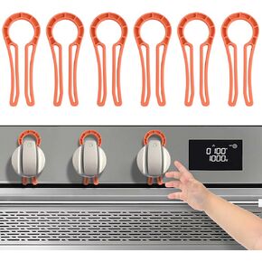 Stove Knob Safety Locks – Gas Stove Oven Knob Safety Covers –Child and Pets Proofing Locks (6 Pack) Red