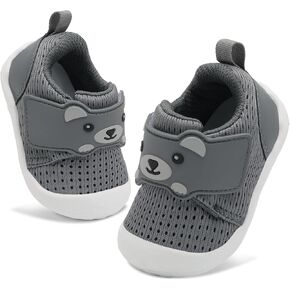 FEETCITY Baby Walking Shoes Wide Baby Shoes Boys Girls Infant Sneakers Crib Shoes Breathable Toddler Barefoot Shoes Slip On Shoes