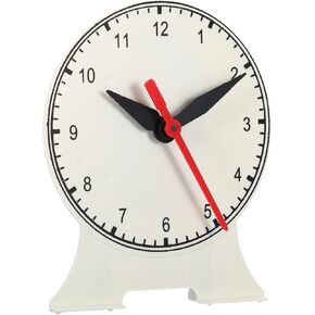 PATIKIL 5.5" x 4.7" Teaching Clock, Learn Clock Learning Tell Time Analog Clock Demonstration Clock 12 Hour 3 Pointers Geared Movement for Classroom Teacher, White