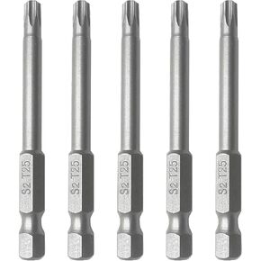 10PCS T30 Torx Screwdriver Bit, 1/4 Inch Hex Shank 65mm Long, S2 Steel Magnetic Torx Screwdriver Set Tool, Silver in Kuwait