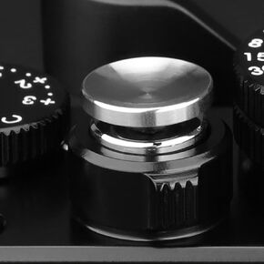 Exquisite Metal Concave Shutter Release Button for Fujifilm X100VI X100V X-T5 X-T4 X-T3 X-T30 X- X-T20 X-PRO3 X-E4 X-E3 Nikon Zf DF Leica Q3 M10 So ny RX1 R etc,Diameter 0.47in Silver