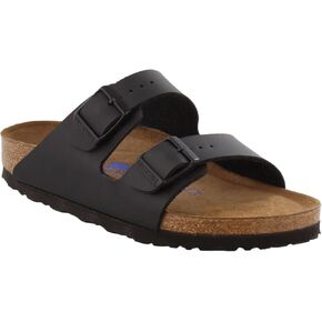 Birkenstock Women's Arizona Soft Footbed, Black Birko-Flor¿, 41 N EU