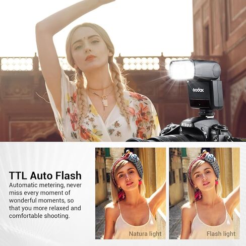 GODOX TT350N Flash for Nikon Camera, 2.4G Wireless Nikon Flash 1/8000s HSS Speedlight, GN36 Mini TTL Flash Speedlite Compatible for Nikon Camera in Saudi Arabia