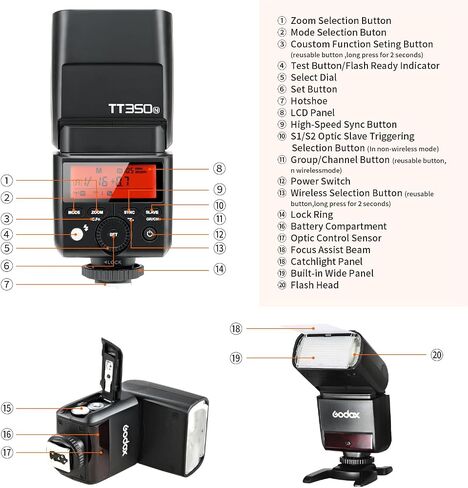 GODOX TT350N Flash for Nikon Camera, 2.4G Wireless Nikon Flash 1/8000s HSS Speedlight, GN36 Mini TTL Flash Speedlite Compatible for Nikon Camera in Saudi Arabia