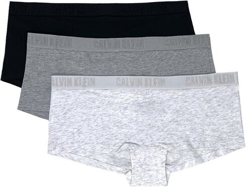 طقم شورت نسائي من القطن أحادي اللون من Calvin Klein مكون من 3 قطع (الولايات المتحدة، ألفا، متوسط، عادي، عادي، أسود (qp2873-909)/P) in Saudi Arabia
