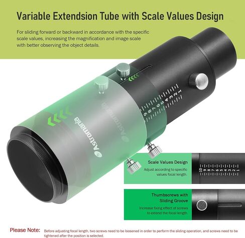 Astromania Telescope Photo Adapter Extendable Camera Adapter with T Adapter | For Prime-Focus & Eyepiece-Projection, Fit Canon Nikon SLR Camera Astrophotography, For 1.25" Eyepiece Astronomical Telescope in Saudi Arabia