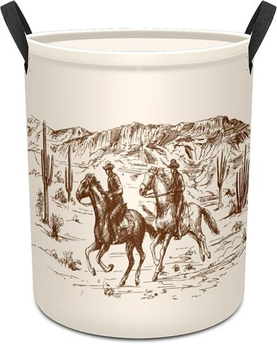Western Aztec Cow Print Baby Laundry Hamper,Laundry Basket,Waterproof Storage Bin for Bedroom,Clothes Organizer Basket,Toys Box,Room Decor in Saudi Arabia