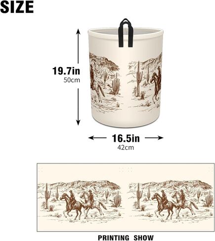 Western Aztec Cow Print Baby Laundry Hamper,Laundry Basket,Waterproof Storage Bin for Bedroom,Clothes Organizer Basket,Toys Box,Room Decor in Saudi Arabia