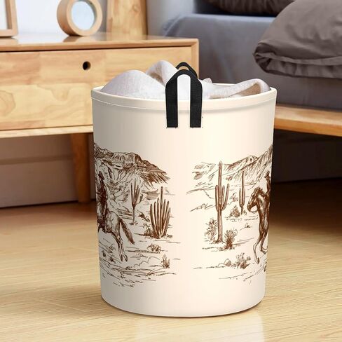 Western Aztec Cow Print Baby Laundry Hamper,Laundry Basket,Waterproof Storage Bin for Bedroom,Clothes Organizer Basket,Toys Box,Room Decor in Saudi Arabia