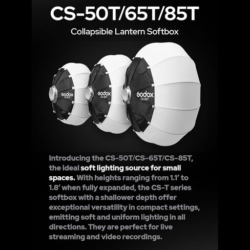 Godox CS-50T 50cm/19.6in Quick Release Lantern Softbox Professional Foldable Soft Box with Standard Bowen Mount for Photography Studio Photography (50cm/19.6in Softbox) in Saudi Arabia