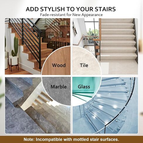 Stair Treads Non Slip, Carpet for Wooden Steps, Stair Runner Indoor for Kids Elders and Pets, Thicken Linen Surface with Self-Adhesive and Washable Backing, 15 PCS 8" X 30" Brown in Saudi Arabia