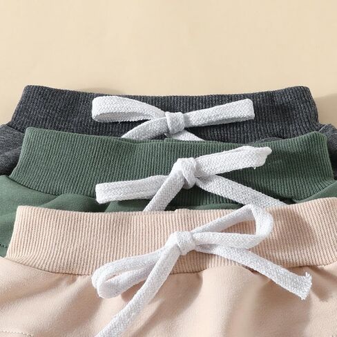 Yoawdats Baby Boys' 3-Pack Pull-on Jogger Pants Knit Pants Classic Fit Elastic Waist Kids Toddler Pants Multipacks Long Pants in Saudi Arabia