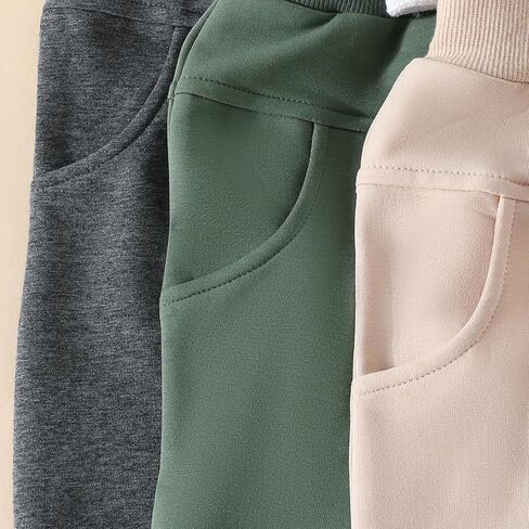 Yoawdats Baby Boys' 3-Pack Pull-on Jogger Pants Knit Pants Classic Fit Elastic Waist Kids Toddler Pants Multipacks Long Pants in Saudi Arabia