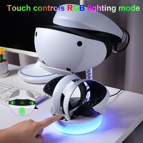 Controller Charging Dock for PS5 VR2,PSVR 2 Charging Station with Breath RGB Light Support for PSVR2 Holder Display Stand for PSVR2 Accessories 4 Magnetic Clasp & Type-C Cable in Saudi Arabia