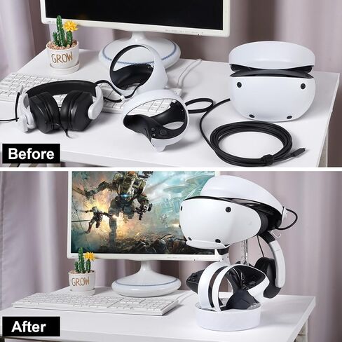 Controller Charging Dock for PS5 VR2,PSVR 2 Charging Station with Breath RGB Light Support for PSVR2 Holder Display Stand for PSVR2 Accessories 4 Magnetic Clasp & Type-C Cable in Saudi Arabia