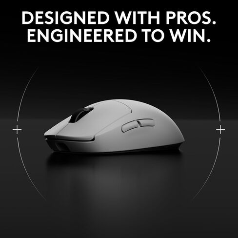 Logitech G PRO 2 Lightspeed Wireless Gaming Mouse, Right- or Left-Handed Mouse with up to 4 Customizable and Switchable Magnetic Side Buttons, 32k DPI Sensor, USB-C Charging, for PC/Mac - White in Saudi Arabia