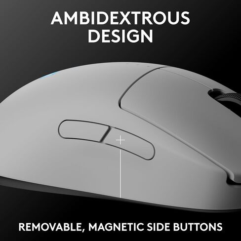 Logitech G PRO 2 Lightspeed Wireless Gaming Mouse, Right- or Left-Handed Mouse with up to 4 Customizable and Switchable Magnetic Side Buttons, 32k DPI Sensor, USB-C Charging, for PC/Mac - White in Saudi Arabia