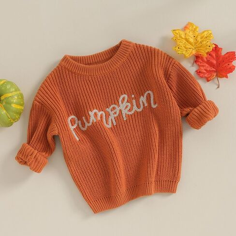 Baby Girl Knit Sweater Chunky Long Sleeve Halloween Pumpkin Gost Pullover Sweater Crewneck Fall Winter Knitwear in Saudi Arabia