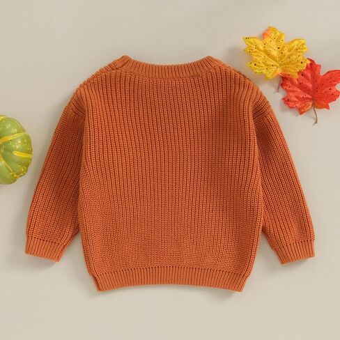 Baby Girl Knit Sweater Chunky Long Sleeve Halloween Pumpkin Gost Pullover Sweater Crewneck Fall Winter Knitwear in Saudi Arabia