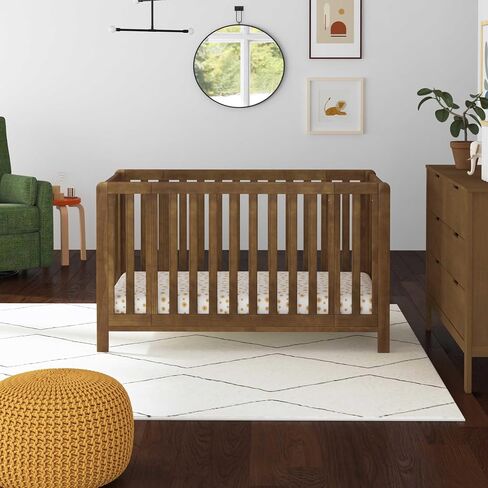 Carter's by daVinci Colby Grow 6-in-1 Convertible Bassinet to Crib in Walnut, GREENGUARD Gold Certified, Removable Wheels in Kuwait