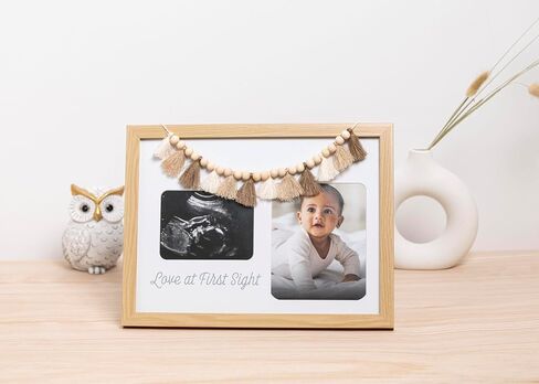 My First Year Hinged Picture Frame, Baby's First Twelve Months Photo Collage and Gender Neutral Keepsake, New Mom Gift and Nursery Décor, I Love You To The Moon And Back in Saudi Arabia