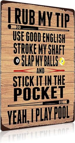 Billiards Fans Metal Signs Home Decor Billiards Side Pocket Tin Poster Plaque For Club Garage Office Wall Decoration 8x12 Inches in Saudi Arabia